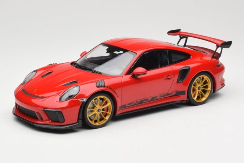 Porsche 911 991.2 GT3 RS Rot mit Goldenen Felgen Minichamps 1:18 155068220 Druckguss