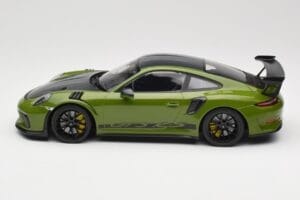 Porsche 911 991.2 GT3 RS Weissach Package Lizard Green Wording & Schwarze Magnesium-Felgen Minichamps 1:18 155068232 Druckgus — Bild 3 von 6