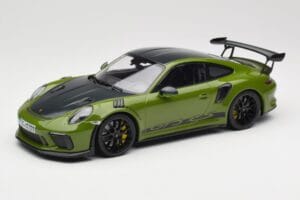 Porsche 911 991.2 GT3 RS Weissach Package Lizard Green Wording & Schwarze Magnesium-Felgen Minichamps 1:18 155068232 Druckgus
