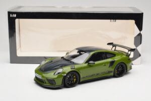 Porsche 911 991.2 GT3 RS Weissach Package Lizard Green Wording & Schwarze Magnesium-Felgen Minichamps 1:18 155068232 Druckgus — Bild 6 von 6