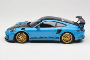 Porsche 911 991.2 GT3 RS Weissach Package Shark Blue Wording Goldene Magnesium Felgen Minichamps 1:18 153068237 Druckguss — Bild 3 von 6