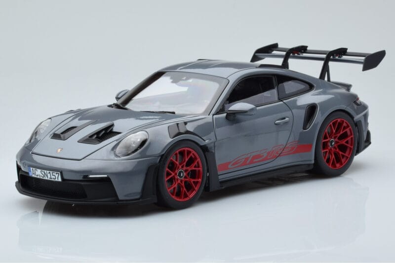 Porsche 911 992 GT3 RS Arctic Grau Pyro Rot Norev 1:18 187350 Druckguss