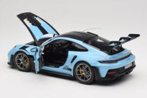 Porsche 911 992 GT3 RS Weissach Pack Gulf Blue Norev 1:18 187367 Druckguss — Bild 5 von 8