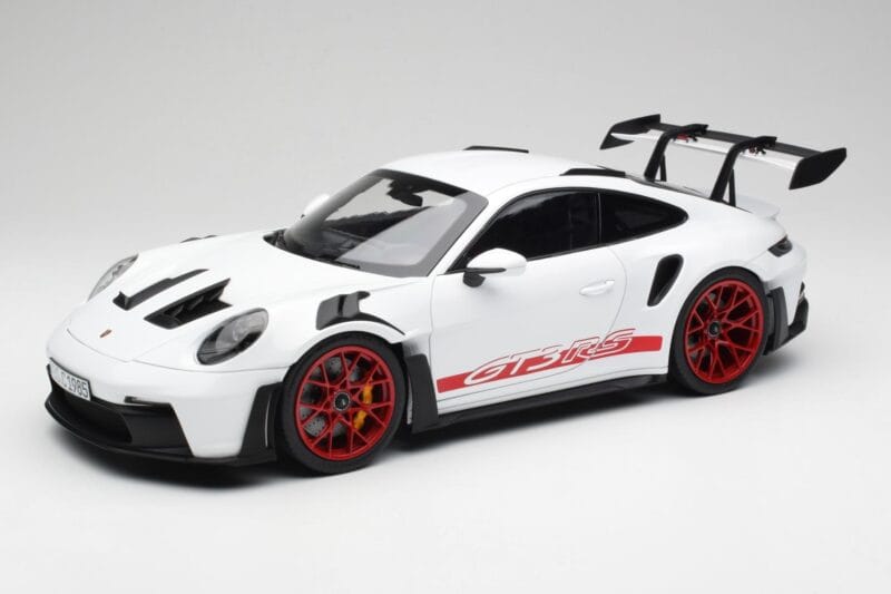 Porsche 911 992 GT3 RS Weiß & Pyro Rot Norev 1:12 127530 Druckguss