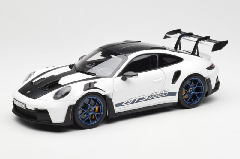 Porsche 911 992 GT3 Weissach Package Weiß & Indigo Blau Norev 1:18 187353 Druckguss