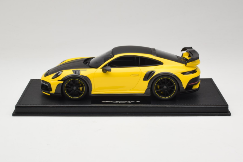 Porsche 911 992 TechArt GTstreet R Gelb Mit Schwarzen Rädern TechArt 1:18 REMC011 Resin