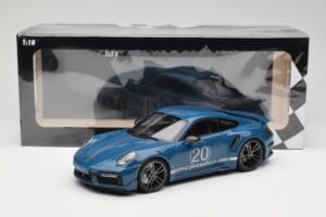 Porsche 911 992 Turbo S Sport Design Package Gentian Blue Metallic Minichamps 1:18 155069170 Druckguss — Bild 6 von 6