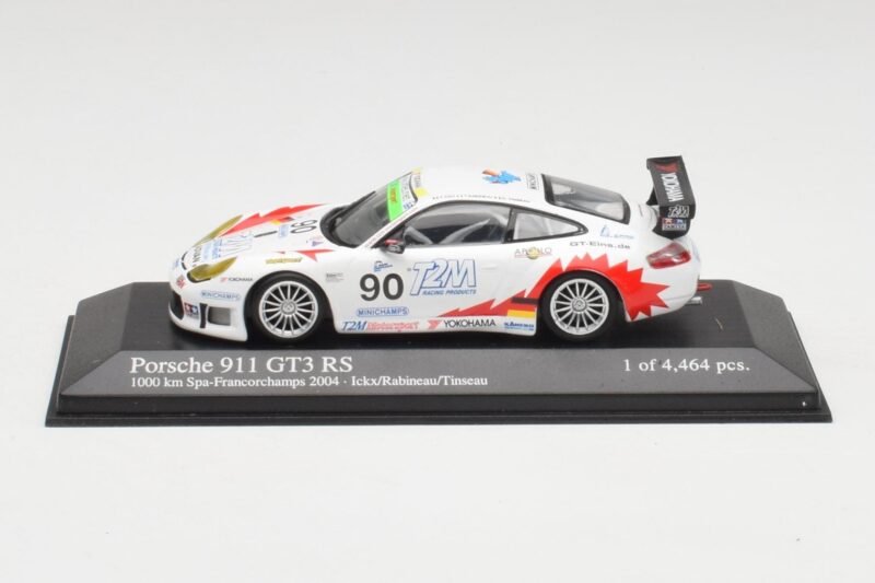Porsche 911 996 GT3 RS #90 T2M J. Ickx / P. Rabineau 1000km Spa 2004 Minichamps 1:43 400046980 Druckguss