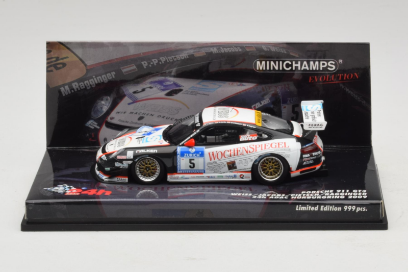 Porsche 911 997 GT3 #5 24 Hours of Nurburgring 2009 Minichamps 1:43 437096705 Druckguss