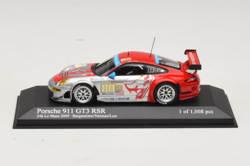 Porsche 911 997 GT3 RSR #80 J. Bergmeister / S. Neiman / D. Law 24 Hours of Le Mans 2009 Minichamps 1:43 400096980 Druckguss