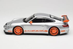 Porsche 911 997.1 GT3 RS Silber mit Orangefarbenen Felgen Minichamps 1:18 155062120 Druckguss — Bild 3 von 6