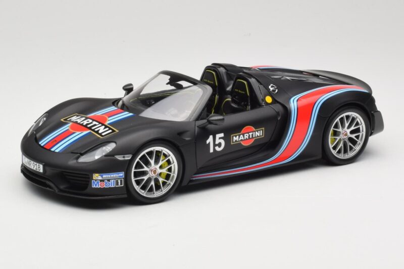 Porsche 918 Spyder Weissach Package Matt Black With Martini Stripes Minichamps 1:18 110062445 Druckguss
