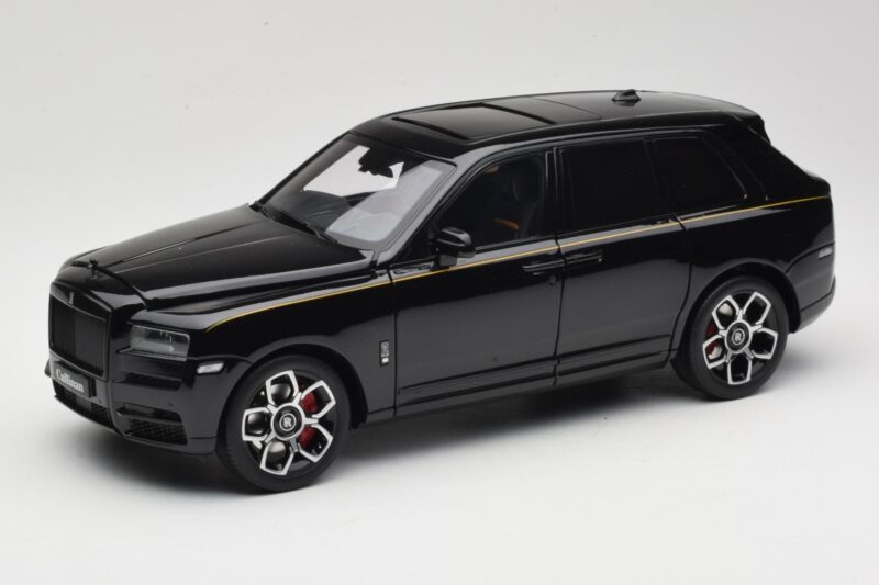 Rolls-Royce Cullinan Schwarz Mit Gold Coachline & Shadow Wheels OEM 1:18 028-15A Druckguss