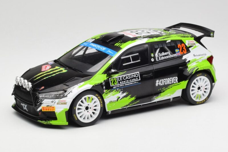 Skoda Fabia Rally2 #23 O. Solberg / E. Edmondson Rally Monte Carlo 2023 IXO 1:18 18RMC155A Druckguss