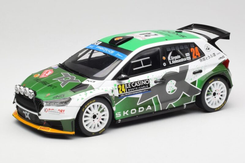 Skoda Fabia Rally2 #24 N. Gryazin / K. Aleksandrov Rally Monte Carlo 2023 IXO 1:18 18RMC155B Druckguss