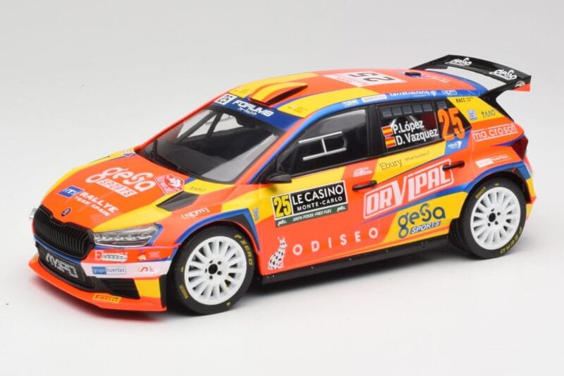 Skoda Fabia Rally2 #25 P. Lopez Rally Monte Carlo 2024 IXO 1:18 18RMC199 Druckguss