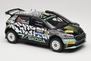Skoda Fabia Rally2 #20 O. Solberg / E. Edmund Safari Rally Kenya 2024 IXO 1:18 18RMC222 Druckguss — Bild 4 von 6