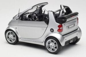 Smart Fortwo W450 Brabus Cabrio Silber Händler Edition Kyosho 1:18 0017769V001C05Q00 Druckguss — Bild 7 von 8