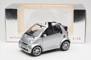 Smart Fortwo W450 Brabus Cabrio Silber Händler Edition Kyosho 1:18 0017769V001C05Q00 Druckguss — Bild 8 von 8