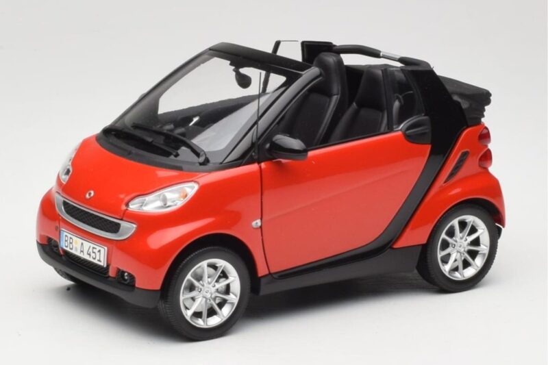 Smart Fortwo W451 Cabrio Rot Schwarz Minichamps 1:18 150036333 Druckguss
