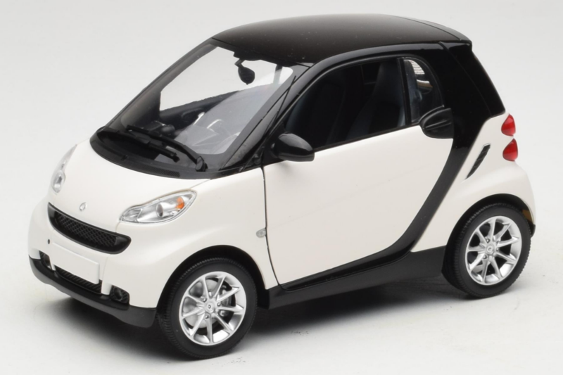Smart Fortwo 451 Coupe Weiß Schwarz Minichamps 1:18 150036302 Druckguss
