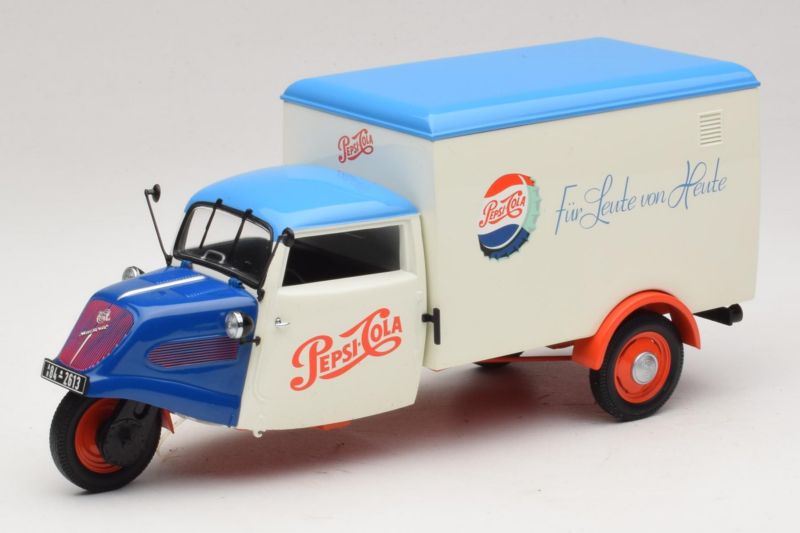 Tempo Dreirad Kastenwagen Pepsi Minichamps 1:18 150099024 Druckguss