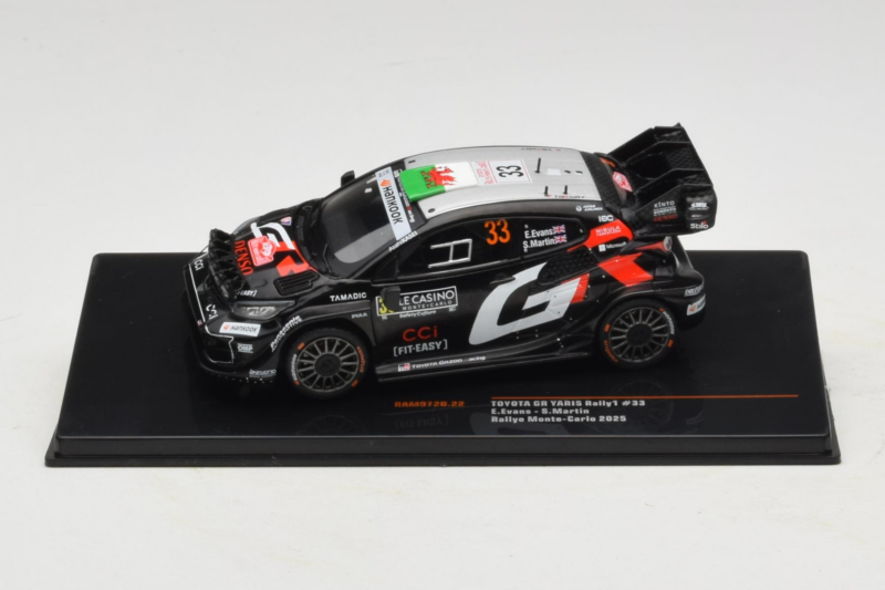 Toyota GR Yaris Rally1 #33 E. Evans / S. Martin Rally Monte Carlo 2025 IXO 1:43 RAM972B Druckguss