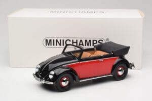 Volkswagen Beetle Cabriolet Schwarz & Rot Minichamps 1:18 107054132 Resin — Bild 6 von 6
