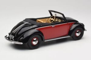 Volkswagen Beetle Hebmuller Cabriolet Schwarz & Rot Minichamps 1:18 107054230 Resin — Bild 2 von 6