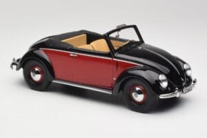 Volkswagen Beetle Hebmuller Cabriolet Schwarz & Rot Minichamps 1:18 107054230 Resin — Bild 4 von 6