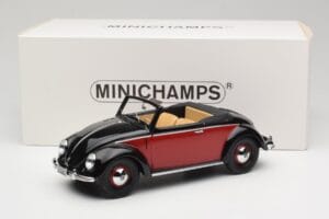 Volkswagen Beetle Hebmuller Cabriolet Schwarz & Rot Minichamps 1:18 107054230 Resin — Bild 6 von 6