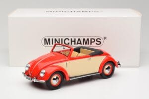 Volkswagen Beetle Hebmuller Cabriolet Rot & Creme Minichamps 1:18 107054231 Resin — Bild 6 von 6