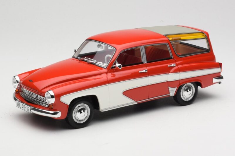 Wartburg 311 Camping Deluxe Rot Weiß BoS Models 1:18 BOS037 Resin