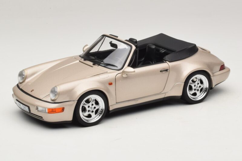 Porsche 911 964 Turbo Look Cabrio Zermatt Silver Norev 1:18 187140 Druckguss