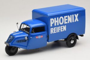 Tempo Hanseat Dreirad-Kastenwagen Phoenix Blue Minichamps 1:18 Tempo Hanseat Dreirad-Kastenwagen Phoenix Blue Minichamps 1:18 180099040 Druckguss