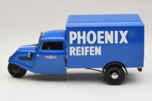 Tempo Hanseat Dreirad-Kastenwagen Phoenix Blue Minichamps 1:18 180099040 Druckguss — Bild 3 von 6