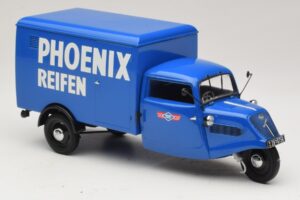 Tempo Hanseat Dreirad-Kastenwagen Phoenix Blue Minichamps 1:18 180099040 Druckguss — Bild 4 von 6