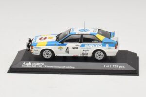 Audi Quattro #4 S. Blomqvist / B. Cederberg Rally Sweden Winner 1982 Minichamps 1:43 430821904 Druckguss