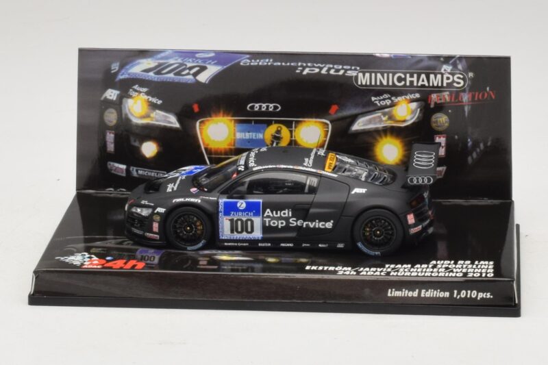 Audi R8 LMS GT3 #100 M. Ekstrom / O. Jarvis Abt Sportsline 24 Hours of Nurburgring 2010 Minichamps 1:43 Audi R8 LMS GT3 #100 M. Ekstrom / O. Jarvis Abt Sportsline 24 Hours of Nurburgring 2010 Minichamps 1:43 437101900 Druckguss