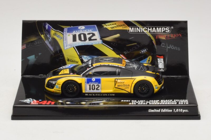 Audi R8 LMS GT3 #102 H-J. Stuck / H. Heyer Black Falcon 24 Hours of Nurburgring 2010 Minichamps 1:43 437101912 Druckguss