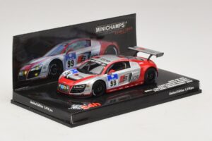 Audi R8 LMS GT3 #99 F. Biela / M. Fassler Phoenix Racing 24 Hours of Nurburgring 2010 Minichamps 1:43 437101999 Druckguss — Bild 2 von 5
