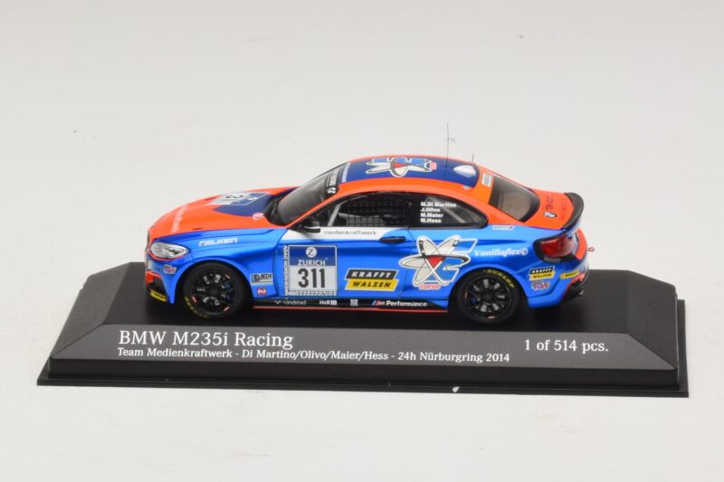 BMW M235i Team Medienkraftwerk #311 Di Martino / Olivo 24 Hours of Nurburgring 2014 Minichamps 1:43 437142411 Druckguss
