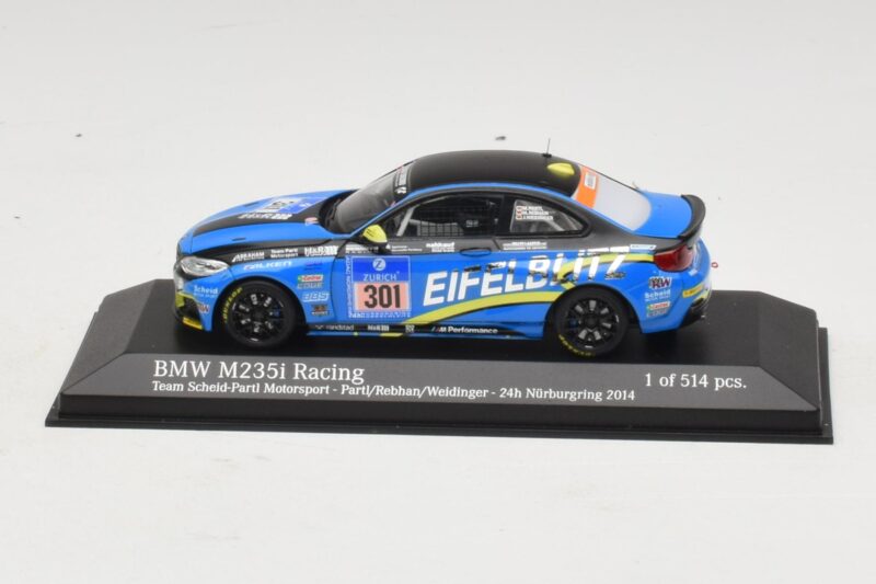 BMW M235i Team Scheid #301 Partl / Rebhan 24 Hours of Nurburgring 2014 Minichamps 1:43 437142401 Druckguss