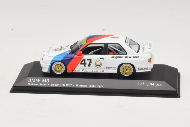 BMW M3 E30 M-Team Linder #47 Vogt / Herger Winners ETC Zolder 1987 Minichamps 1:43 430872047 Druckguss