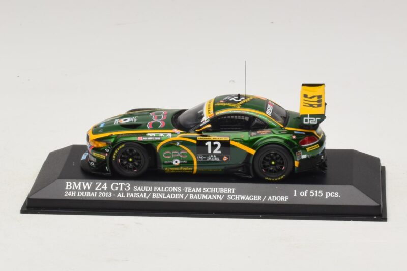 BMW Z4 GT3 Saudi Falcons #12 Al Faisal / Binladen 24 Hours of Dubai 2013 Minichamps 1:43 437132412 Druckguss