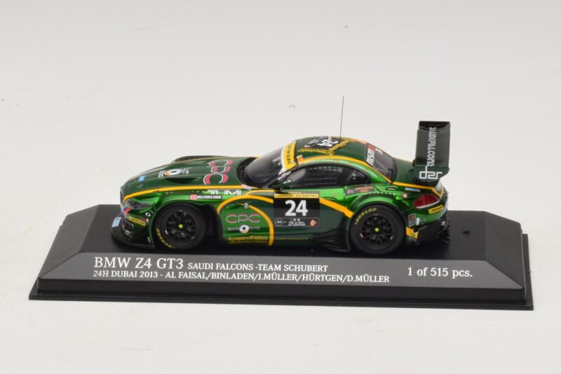 BMW Z4 GT3 Saudi Falcons #24 Al Faisal / Binladen 24 Hours of Dubai 2013 Minichamps 1:43 BMW Z4 GT3 Saudi Falcons #24 Al Faisal / Binladen 24 Hours of Dubai 2013 Minichamps 1:43 437132424 Druckguss