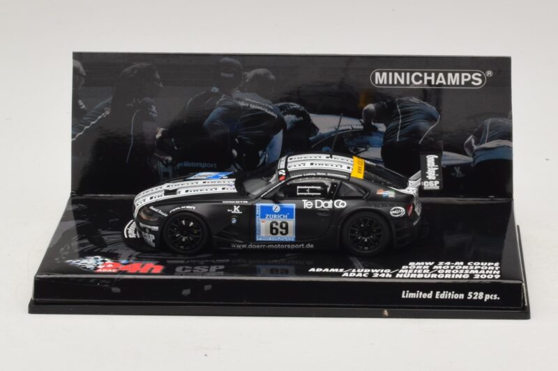 BMW Z4 M Coupe #69 Adams / K. Ludwig ADAC 24h Nürburgring 2009 Minichamps 1:43 BMW Z4 M Coupe #69 Adams / K. Ludwig ADAC 24h Nürburgring 2009 Minichamps 1:43 400092769 Druckguss