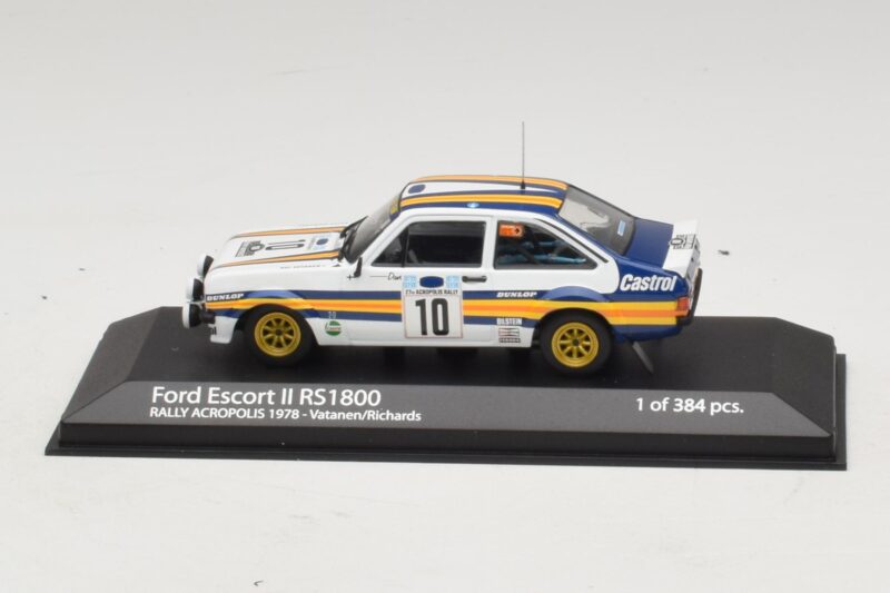 Ford Escort Mk2 RS1800 #10 A. Vatanen / D. Richards Rally Acropolis 1978 Minichamps 1:43 400808410 Druckguss