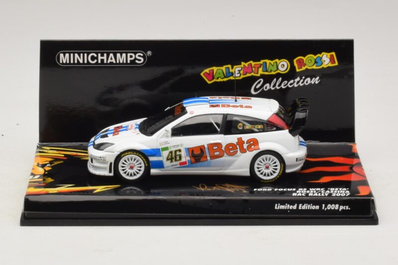 Ford Focus RS WRC #46 V. Rossi / C. Cassina RAC Rally 2007 Beschädigte Verpackung Minichamps 1:43 Ford Focus RS WRC #46 V. Rossi / C. Cassina RAC Rally 2007 Beschädigte Verpackung Minichamps 1:43 400078446-O1 Druckguss