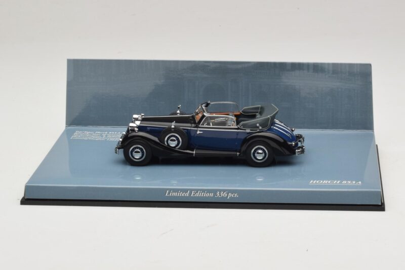 Horch 853 A Sport Cabriolet Schwarz Blau Minichamps 1:43 436012036 Druckguss